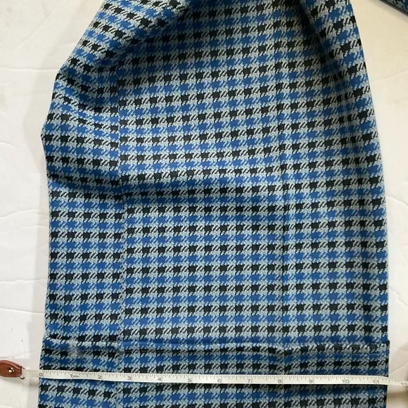 “VINTAGE” Eaton’s new old stock groovy blue checkered wide leg cuffed pants. - Picture 7 of 12